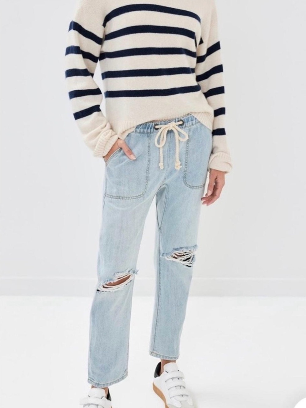 Oneteaspoon Shabbies Boyfriend Jeans in Light Wash
